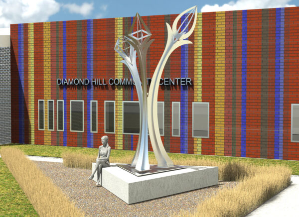 Rendering of a future public art installation in Fort Worth