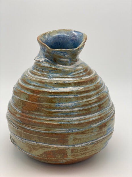 A ceramic vessel by Ceramic vessel by Erica Aguirre.