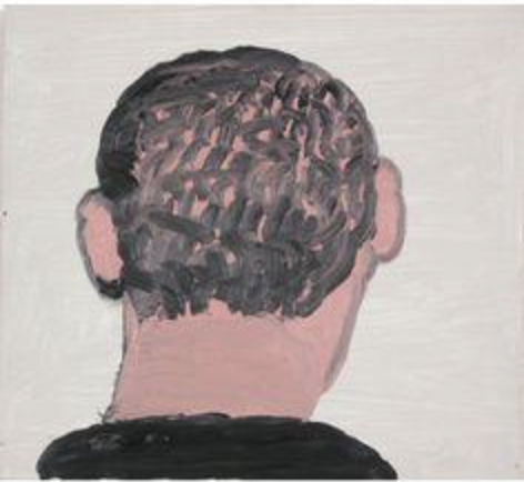 Painting of the back of a man's head