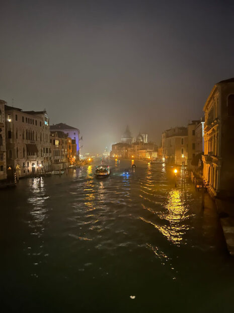 Image of the Venice grand canal at night