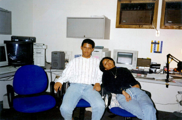 Image of two people in a computer lab