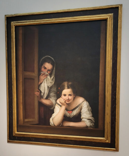 Painting of two women at a window
