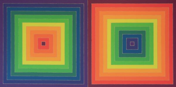 Frank Stella repetitive squares of different colors