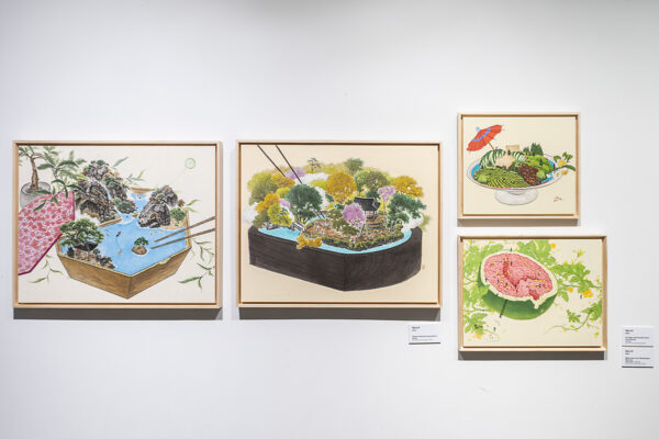 Installation view of landscape painting
