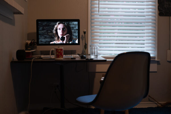 Still of a movie being watched on a computer