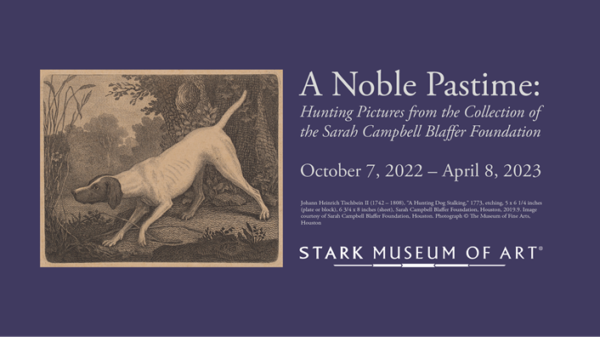 A graphic promoting the exhibition "A Noble Pastime" at the Stark Museum of Art.