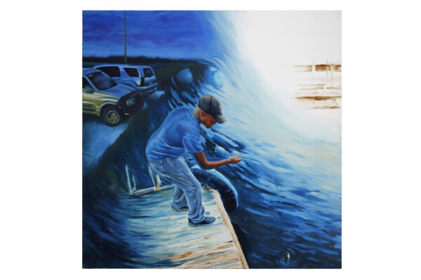 Painting of a man fishing
