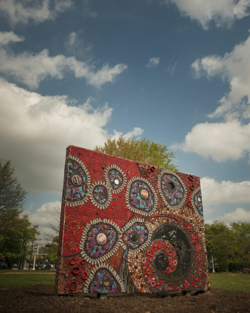 Public Sculpture of a mosaic wall