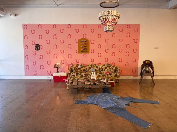 A photograph of a collaborative installation by Max Marshall and Lauren Walker.