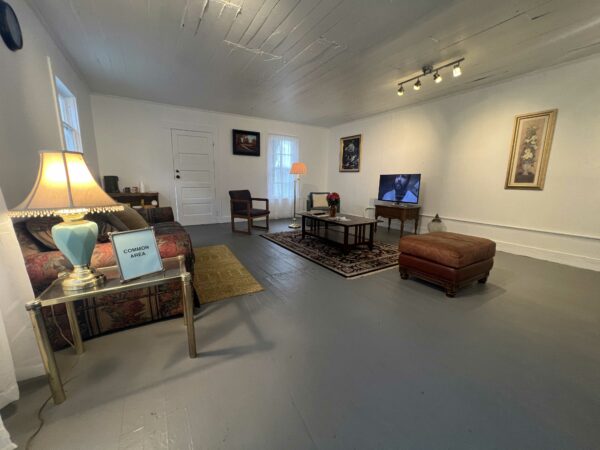 Installation view of a living room