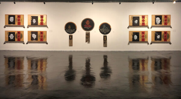 An installation image of works by Vicki Meek at the Houston Museum of African American Culture.
