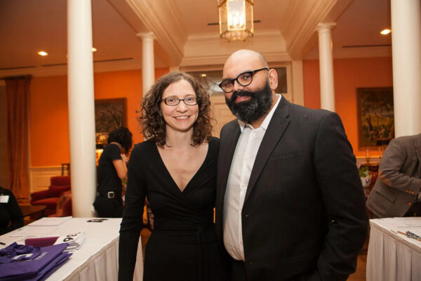 An event photograph of Jennifer Ward and Vinod Hopson.