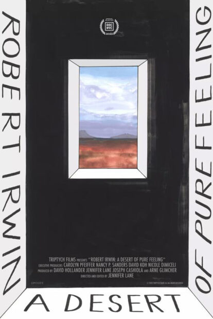 A designed poster for Jennifer Lane's documentary, "A Desert of Pure Feeling."