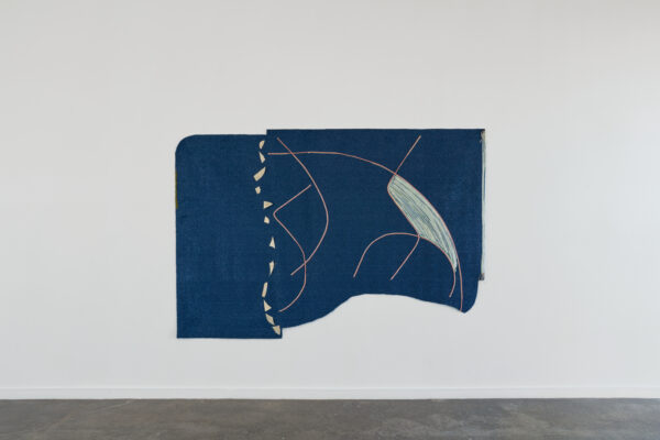An installation image of a large abstract work by Teresa Baker.
