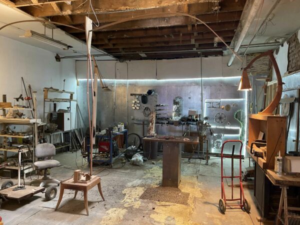 A photo of an artists studio space
