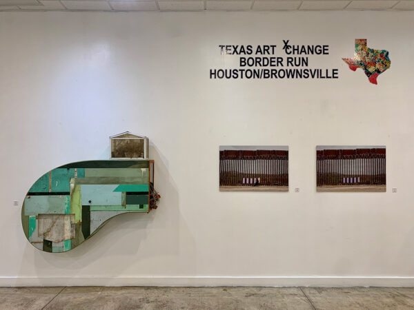 An installation image from the exhibition "Texas Art X-Change" at the Brownsville Museum of Fine Arts.