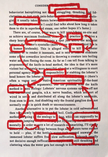 A photograph of a piece of blackout poetry created by HOLLY LYN WALRATH.