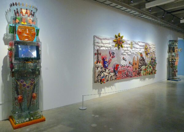 Installation view of sculptures in a gallery space