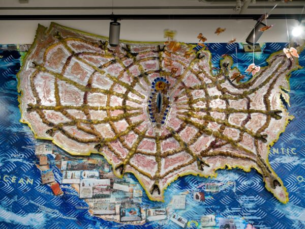 Large wall piece shaped like the Continental United States