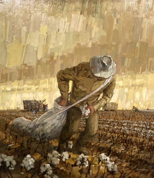 Painting of picking cotton