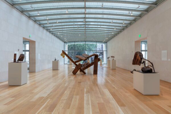 Installation view of sculptures by Mark di Suvero