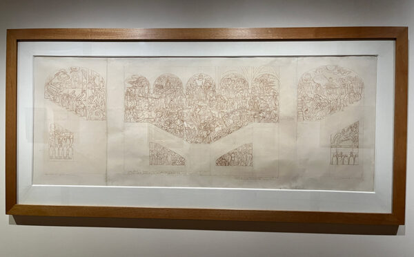 A preliminary study by Diego Rivera for the mural "The History of Mexico." 