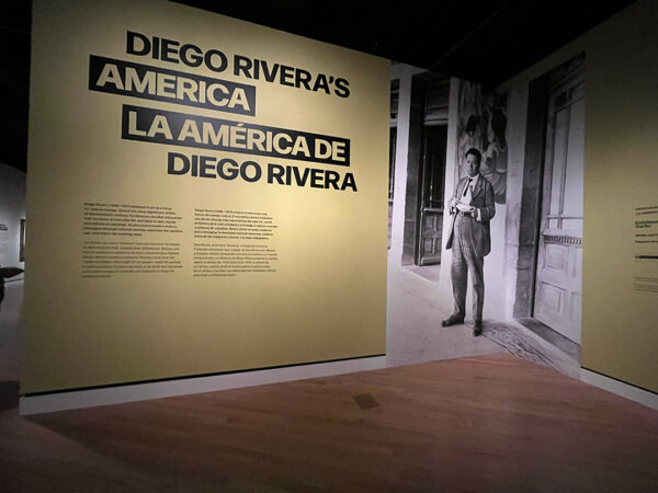 A photograph of entry text for the exhibition "Diego Rivera's America."