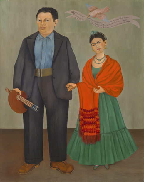 A painting by Frida Kahlo of herself and her then-husband Diego Rivera.
