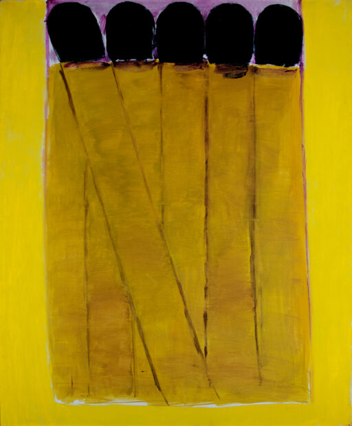 A large abstract painting by José Guerrero resembling a row of matches in a matchbook.
