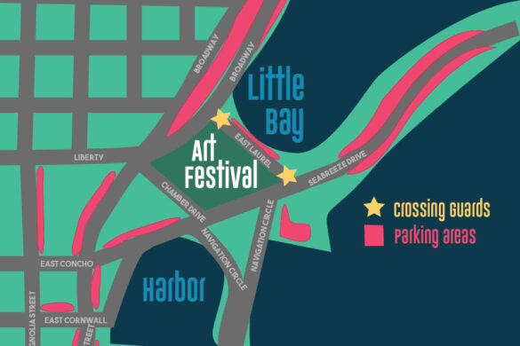 A map of the Rockport Art Festival parking.