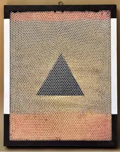Cardboard drawing of a triangle