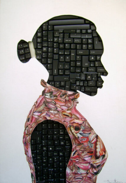 Image of a collaged profile of a woman