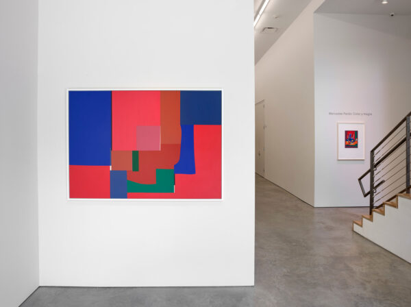 Installation view of two geometric works by Mercedes Pardo