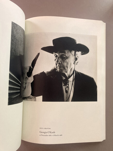 Portrait of Georgia O'Keefe wearing a black cowboy hat