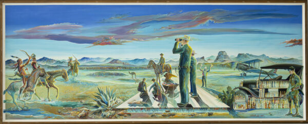 Painting of people in west Texas