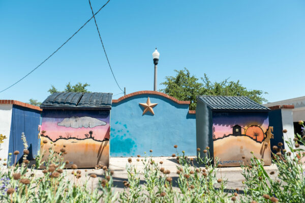 Two murals of a West Texas Landscape