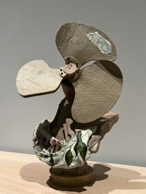 sculpture of a fan made of cardboard