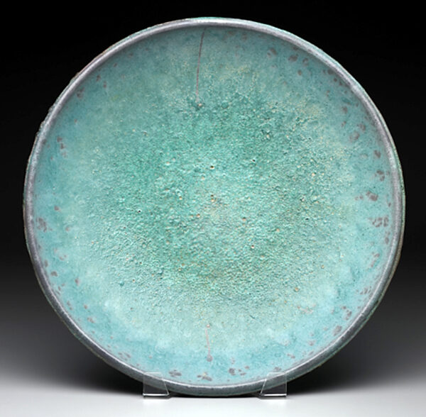 Image of a blue terra cotta plate