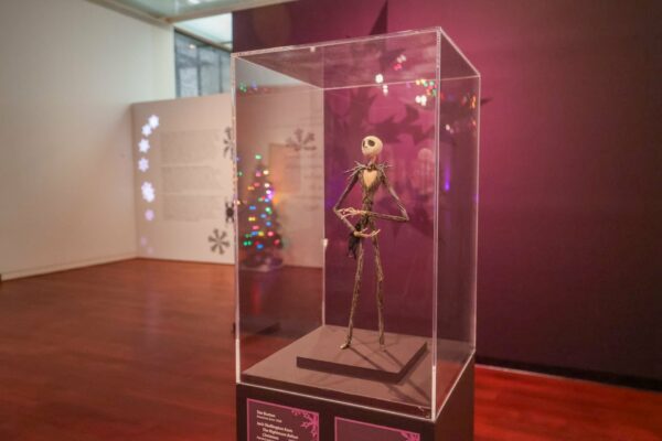 An installation image that shows a maquette of Jack Skellington, a character from Tim Burton's The Nightmare Before Christmas.