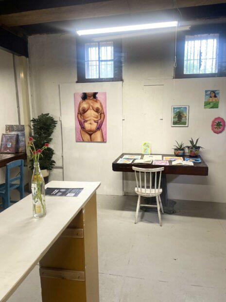 Installation view of an artists studio