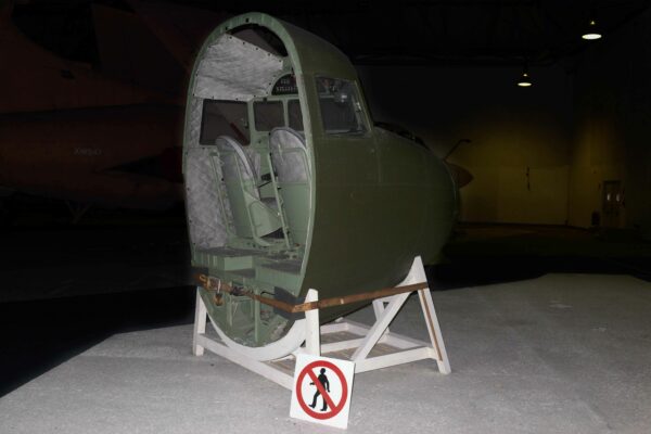 Photo of the cabin of an antique airplane