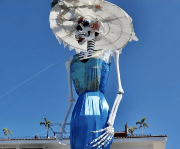 Detail of a large Catrina
