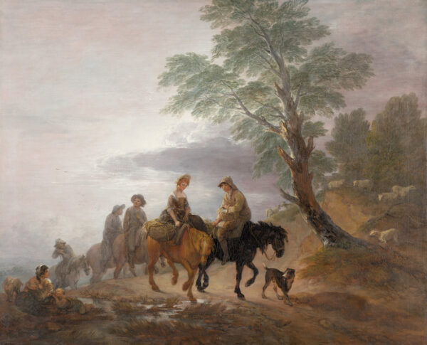 A painting by Thomas Gainsborough of a group of people on horseback.