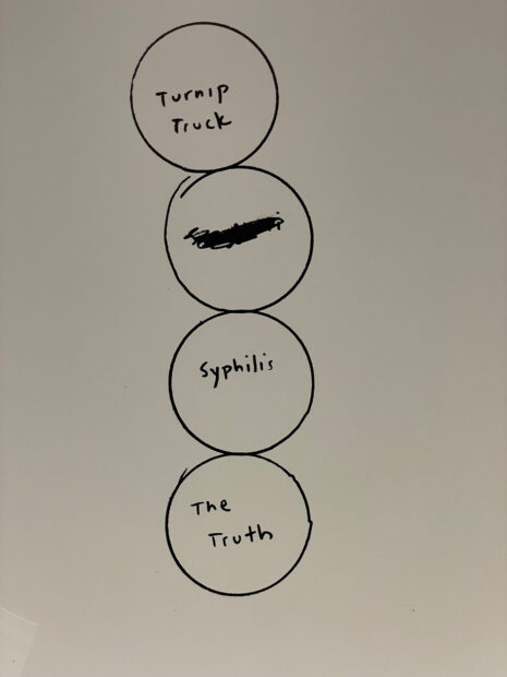 Image of a drawing of circles with text