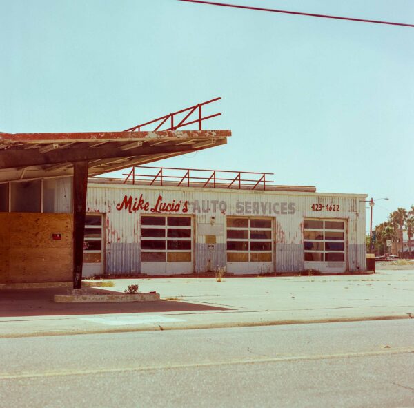 Photo of an an old service station