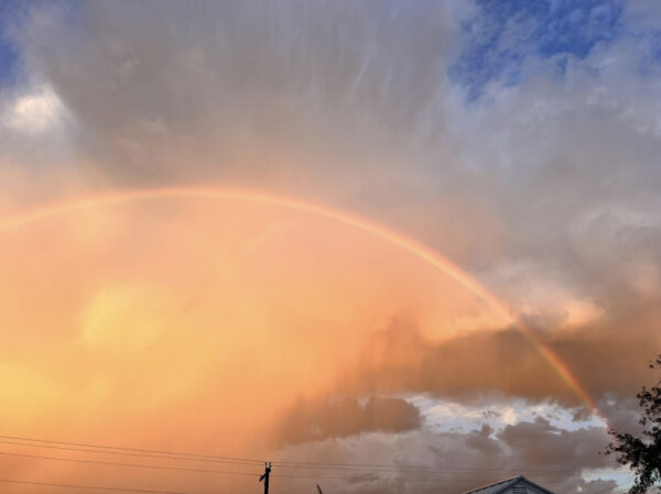 Photo of a rainbow in the sky