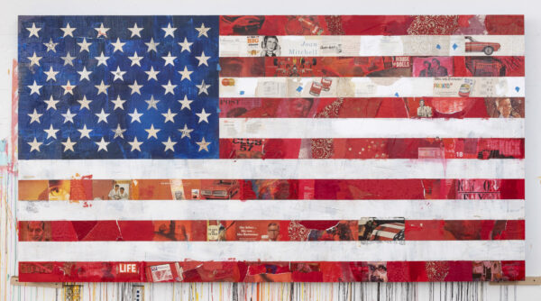 Photo of a collage work of an american flag