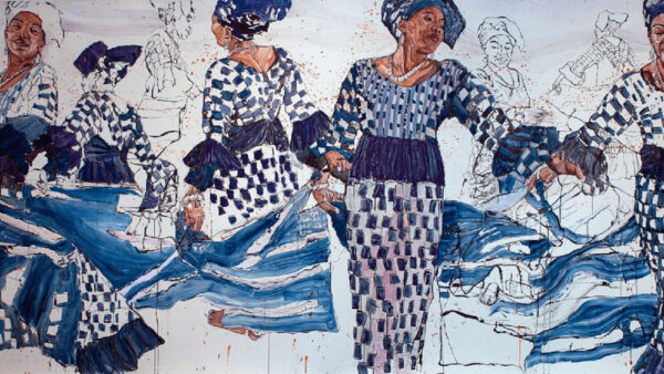 An artwork by Barbara Felix featuring repeated female figures dancing.