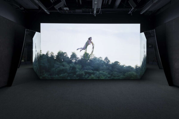 Installation view of a video installation