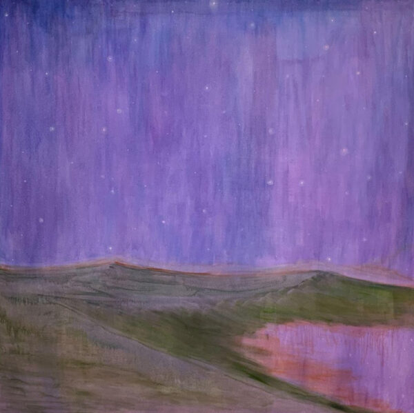 Purple landscape drawing